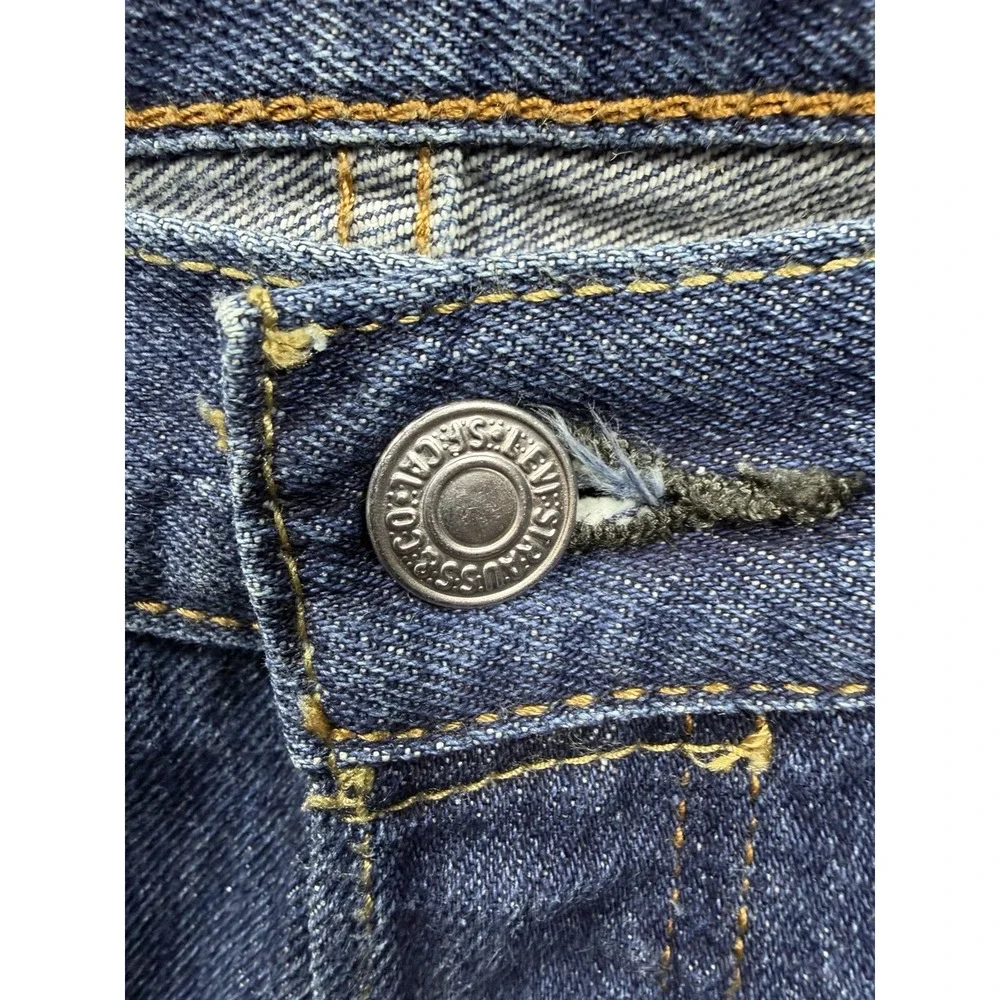 Levi's 501 Jeans Men 36x34 Blue Button Fly Straight Original Dark Wash American